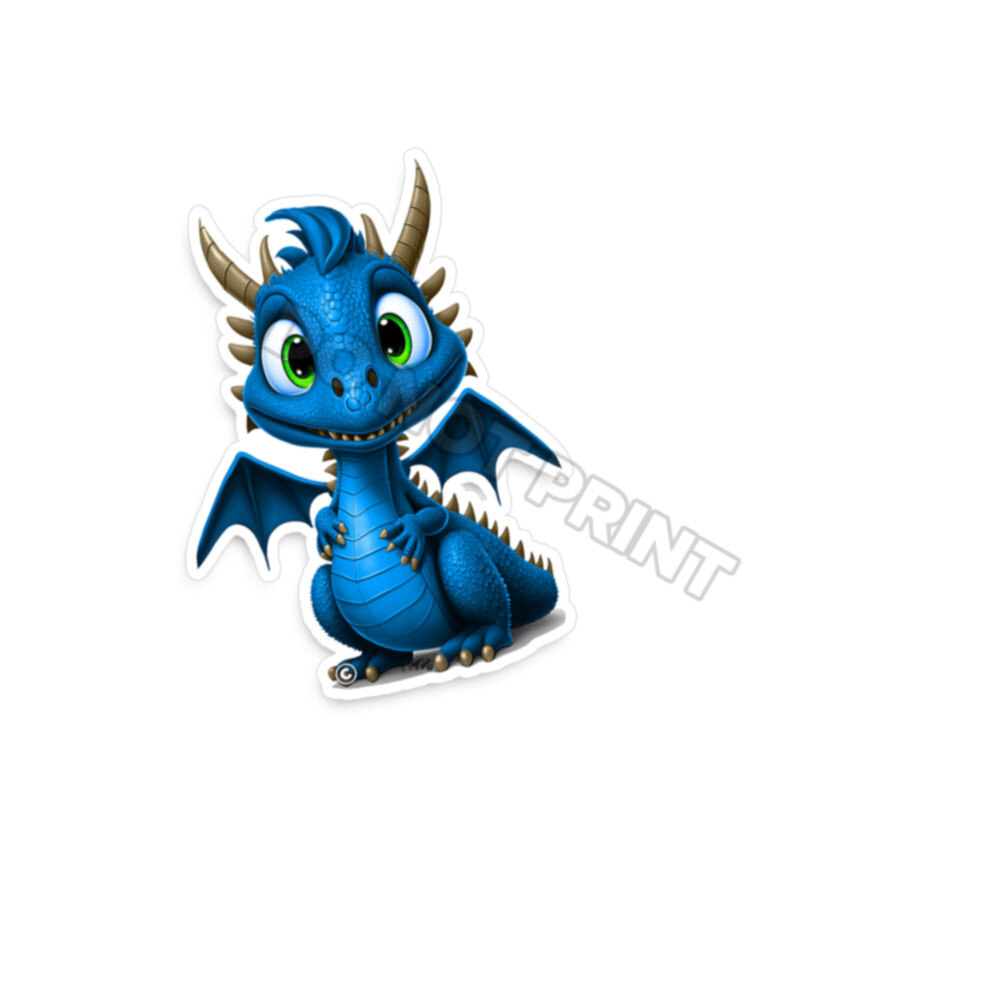 Cute BLUE Baby Dragon Fantasy Adorable Decal Car Bumper Vinyl Sticker M33034 2pk