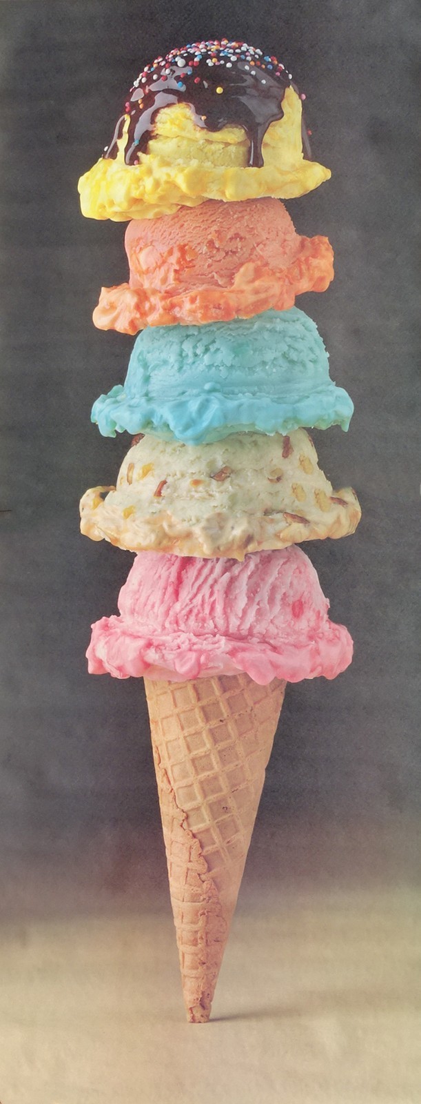 Food Challenge GIANT 5 Scoop Ice Cream Photo Door Wall Mural Poster 82.5” X 34”