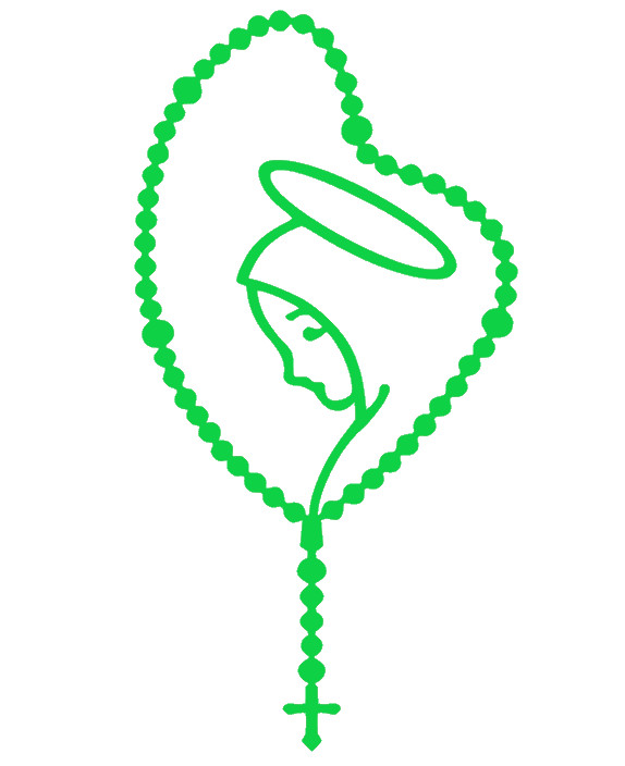 ROSARY WITH VIRGIN MARY BEADS, RELIGION Decal Sticker for Cars, Laptops, Tablets