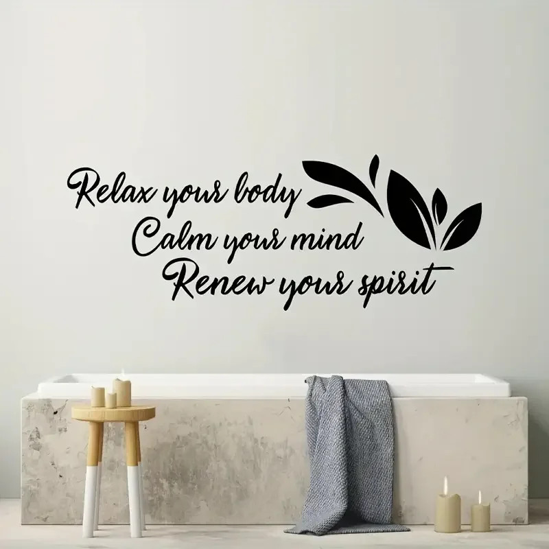 Wall Sticker Decal Relax Your Body Calm Your Mind Renew Your Spirit Quote Spa