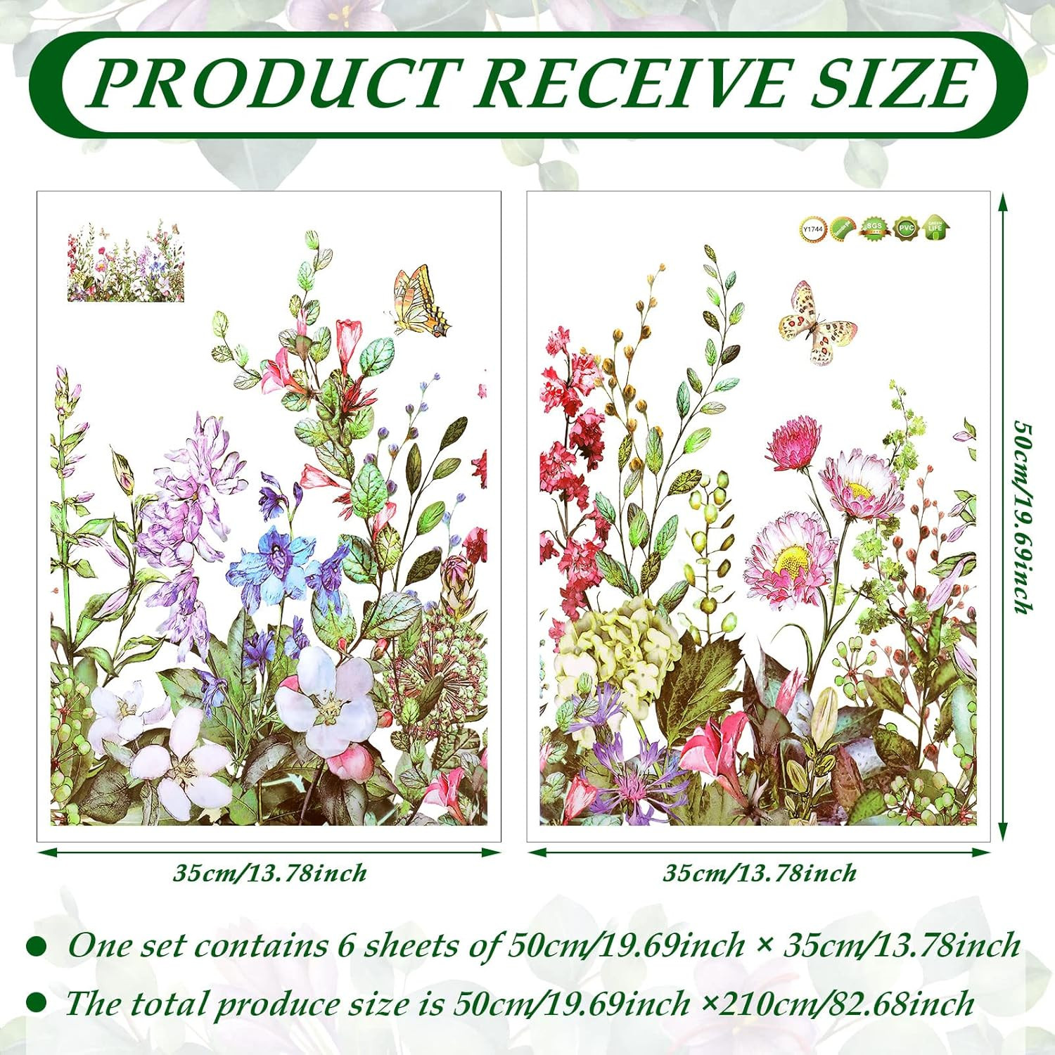 Flower Wall Decals Floral Butterfly Wall Stickers Wildflower Greenery W…