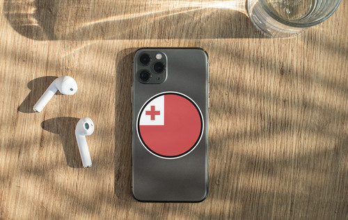 Tonga Flag Circle Sticker Decal