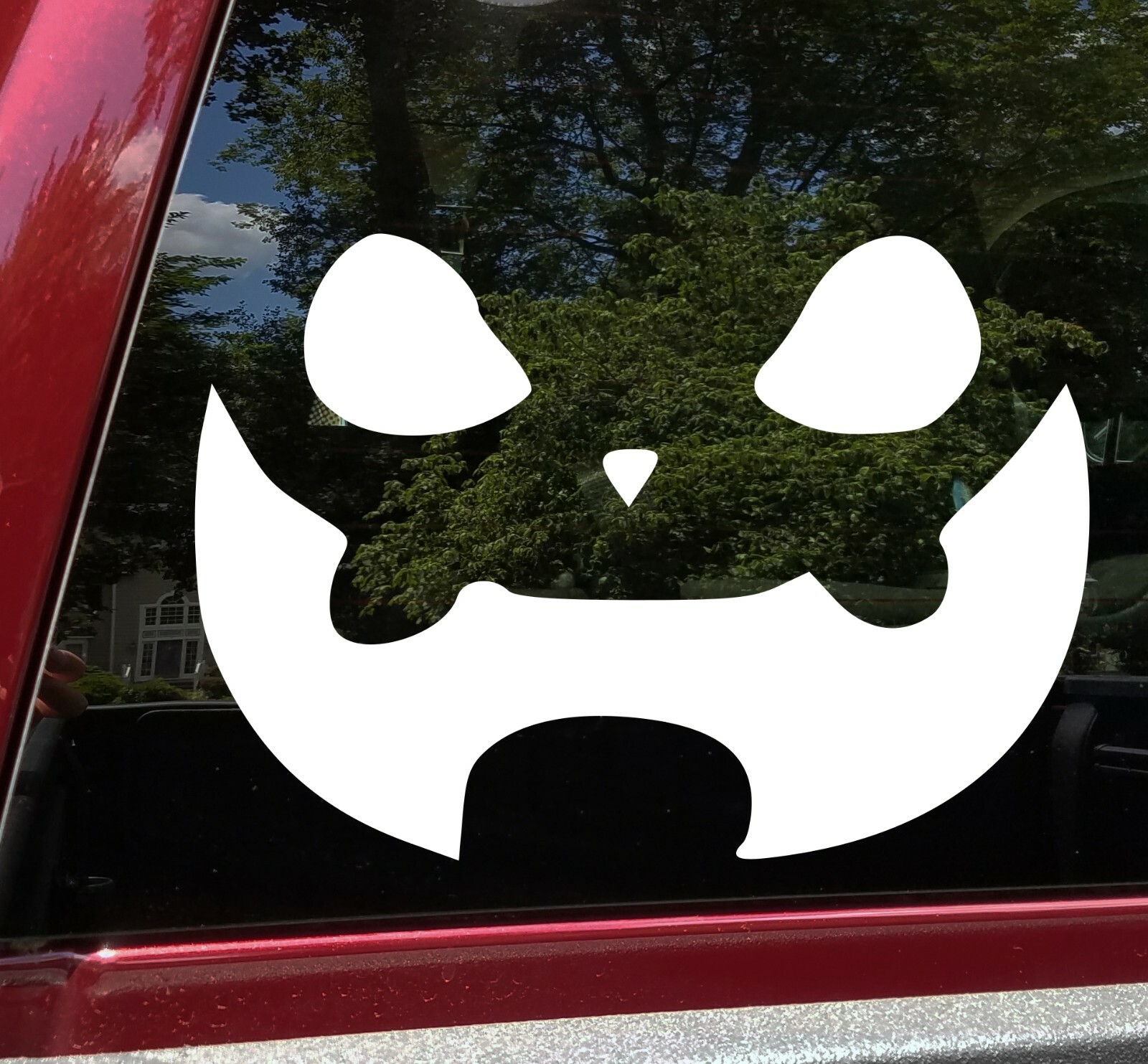 Pumpkin Face Vinyl Decal V6 – Halloween Creepy Smile Scary – Die Cut Sticker