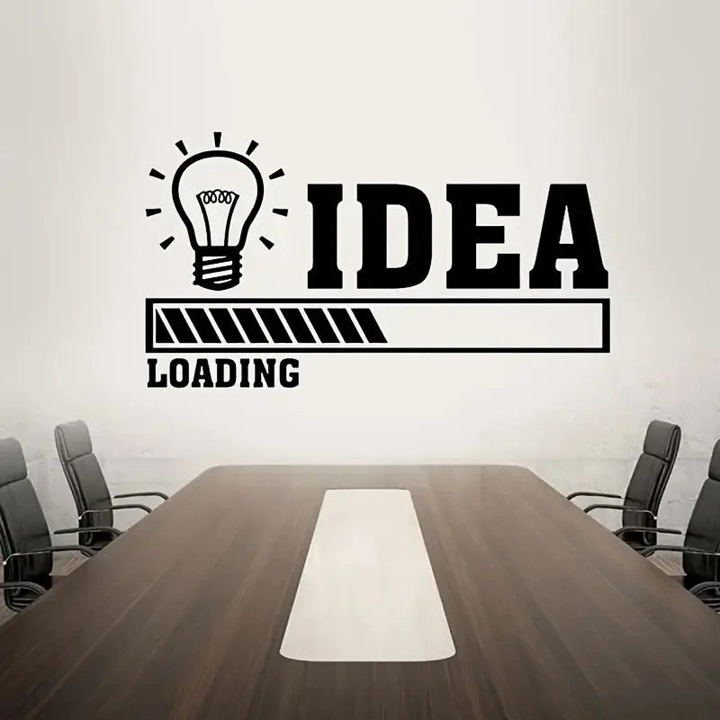 Creative Office Wall Sticker Ideas Loading Decals with Cartoon Light Bulb Design