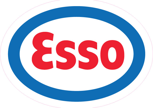 Esso Gas Station Sticker – PVC Vinyl Decal for Car, Laptop, Water Bottle