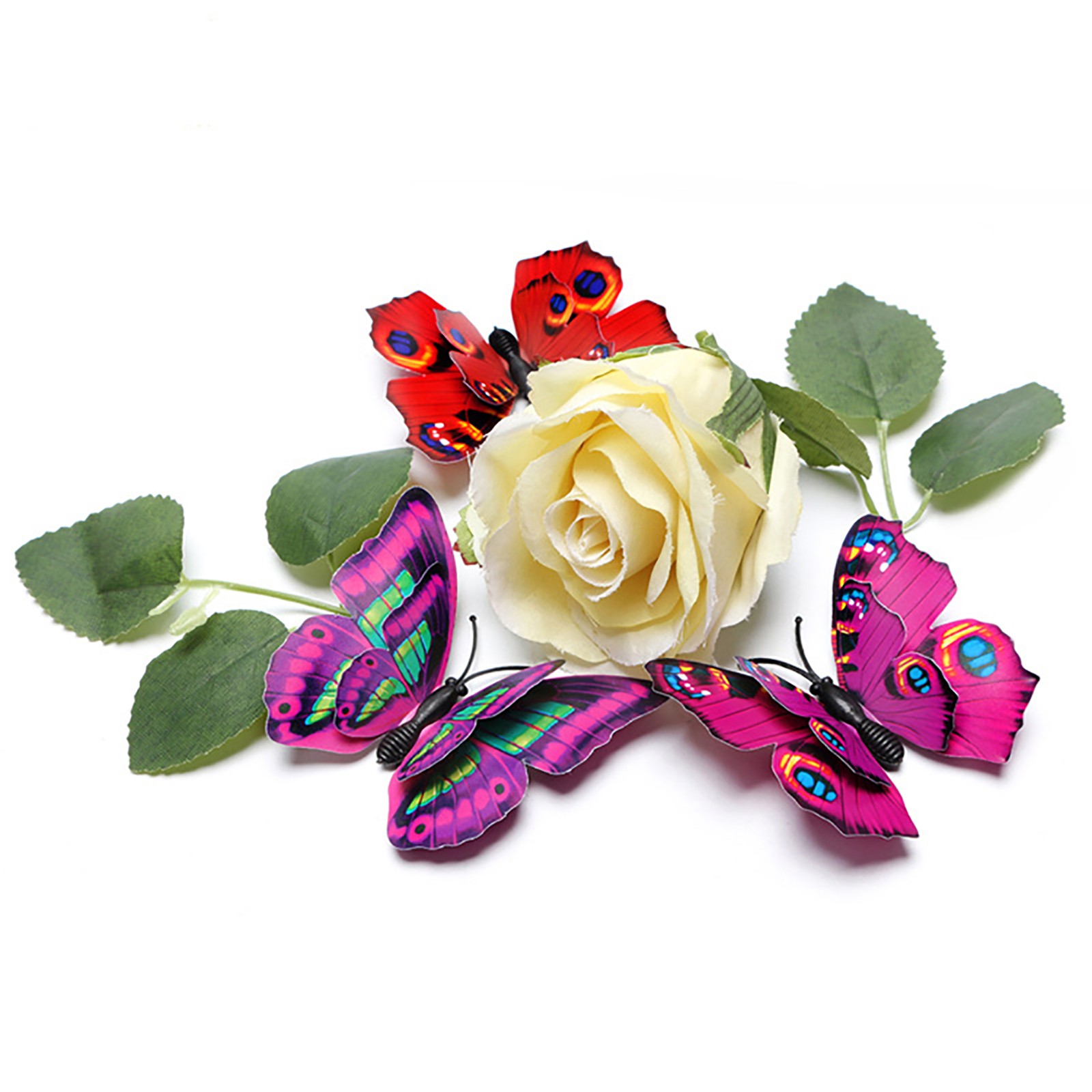 7cm 3D Mixed Color Double Layer Butterflies With Magnet Home Decoration Stickers