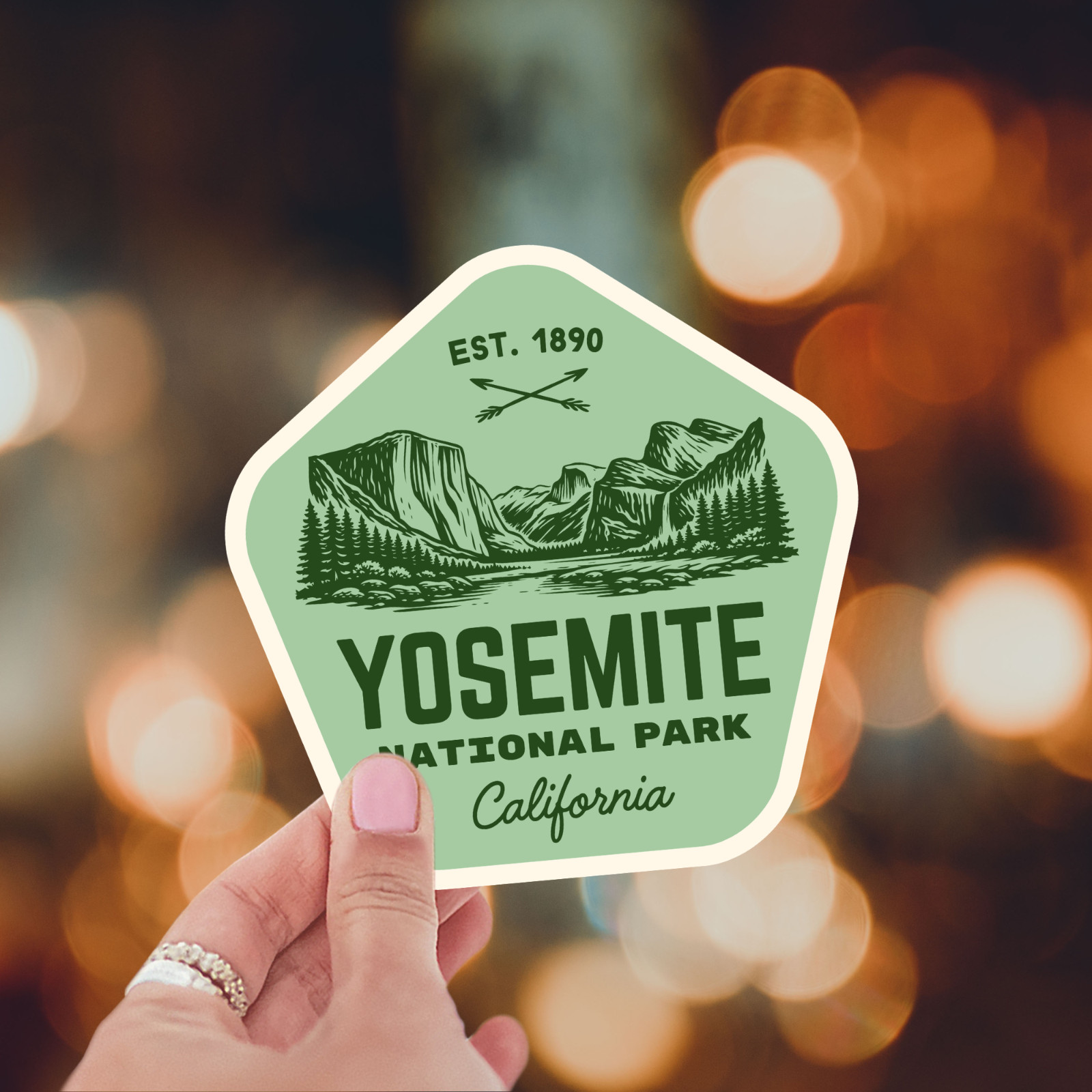 Yosemite National Park Sticker Retro California Travel Vinyl Decal Badge