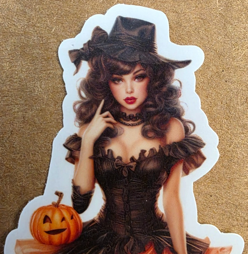Halloween Sticker Girl Witch Vampire Ghost Gothic Pumpkins Punk Emo Anime Manga