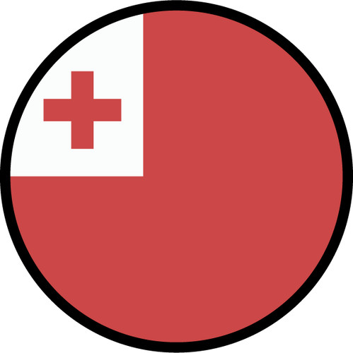 Tonga Flag Circle Sticker Decal