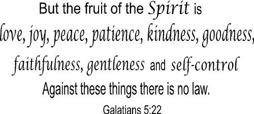 Galatians 5:22, Bible Verse Vinyl Wall Decal by Scripture Wall Art