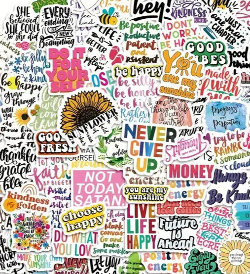 12 pc Motivational Inspirational Stickers Vinyl Decal Stickers Journaling