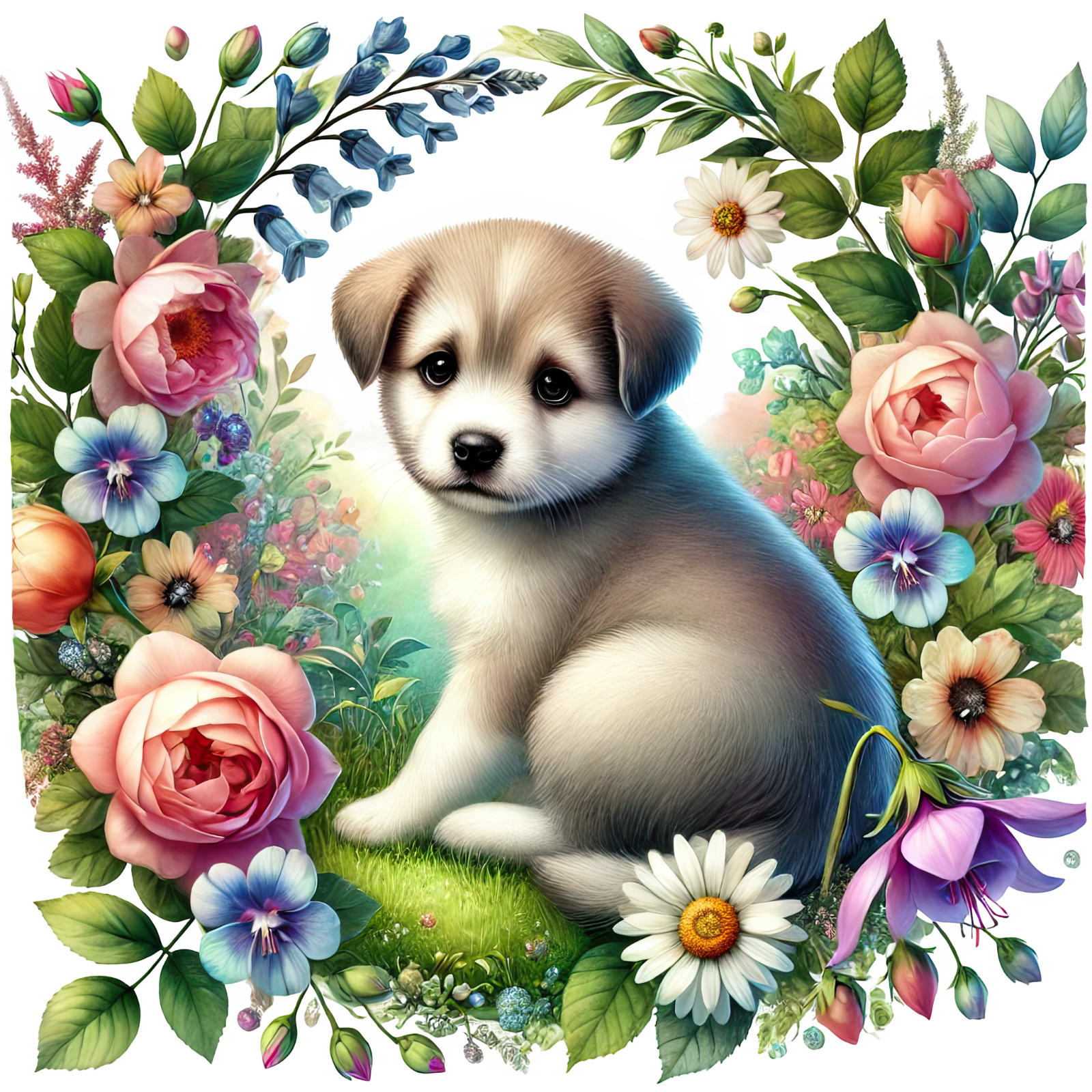 Wall decal sticker garden 18 x 18 cm large