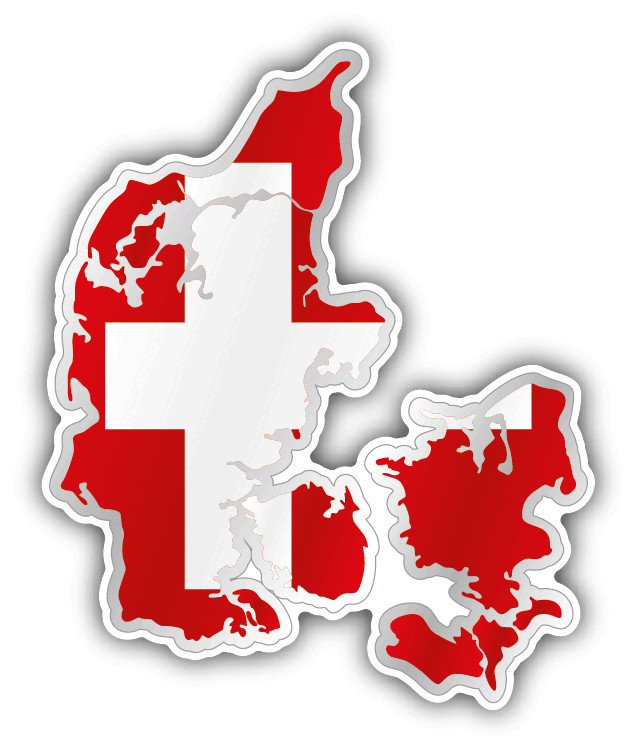 Denmark Map Flag Car Bumper Sticker Decal