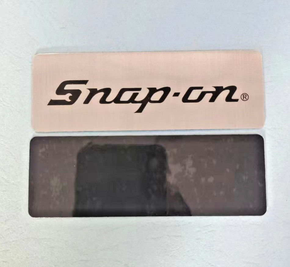4PCs 4" SNAP-ON TOOLBOX LOGO Vise Badges Aluminum Emblem Adhesive Decal Sticker