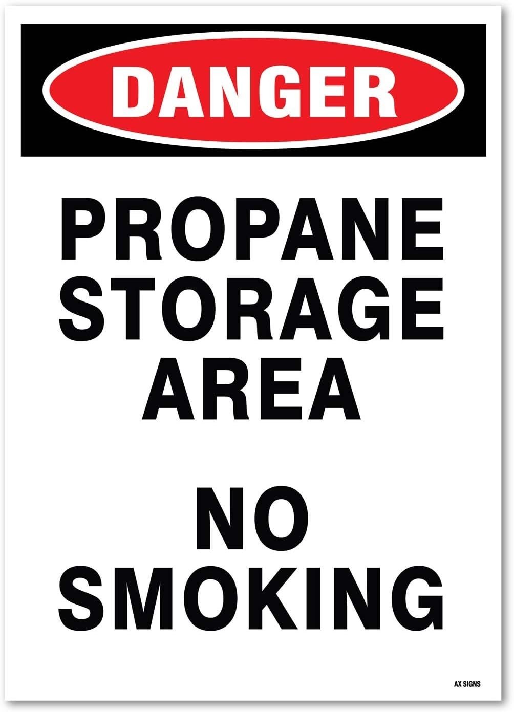 (2 Pack) Danger: Propane Storage Area, No Smoking, Sticker Sign, 10×14 Inches