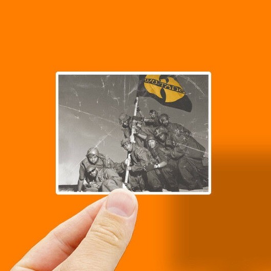 Wu-Tang Sticker, Includes 2 Stickers, 3.5" Wide, Flag, Decal, Vinyl, Car Sticker