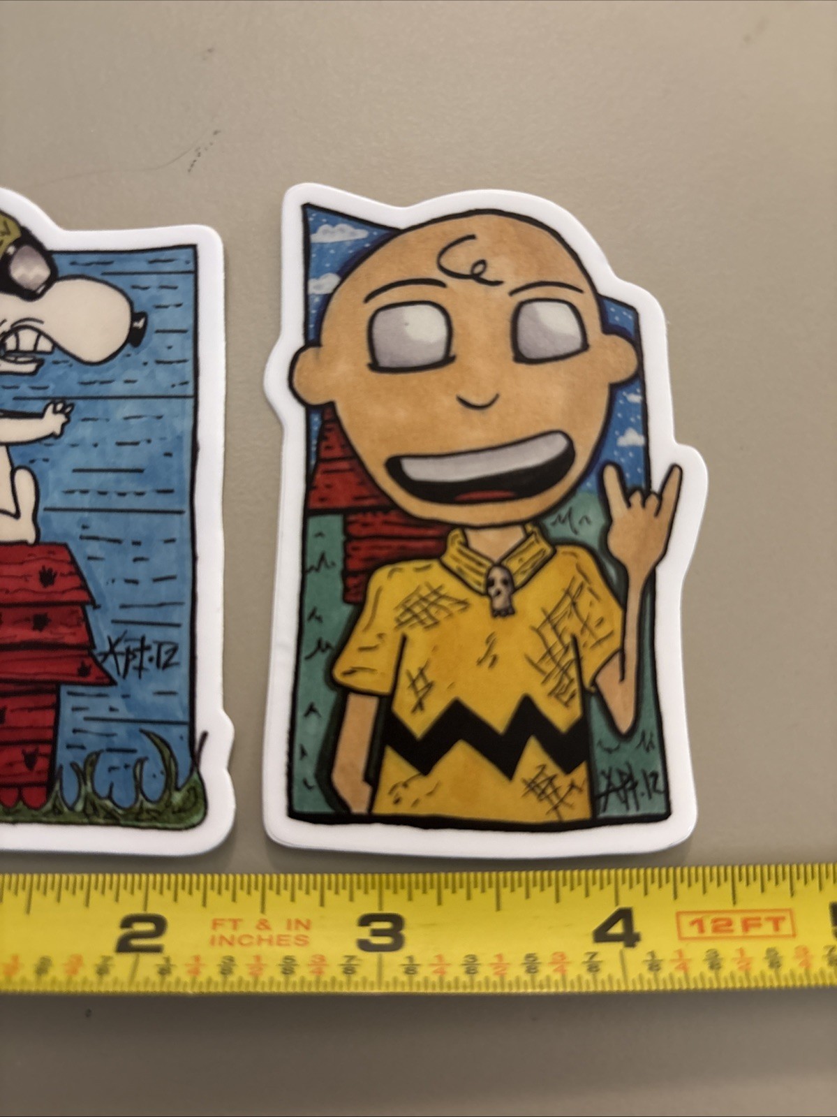 Snoopy & Charlie Brown Cosplay Sketch (2 Stickers Dishwasher Safe) Homage/Art