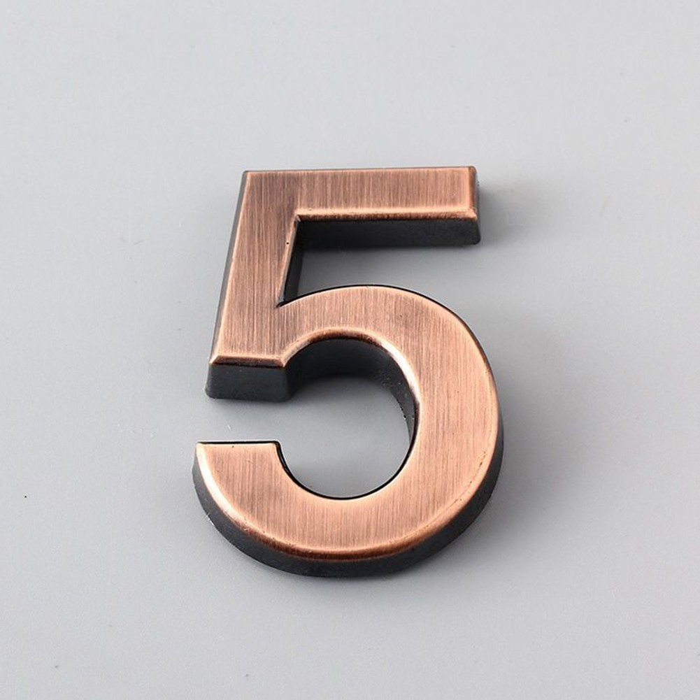 3D Door Number Sign Bronze ABS 50x35x6mm for Apartment Condo Hotel Room Door