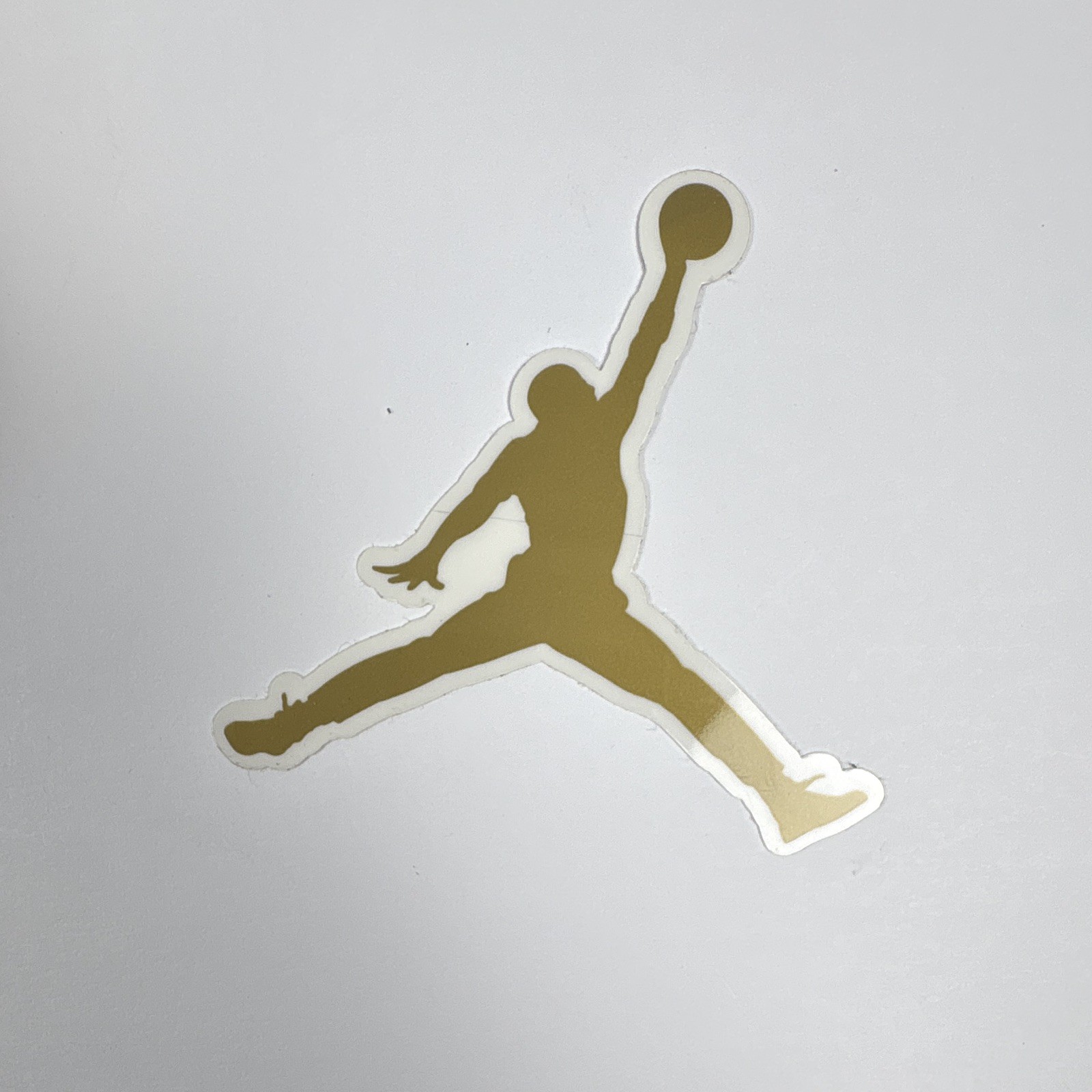 Gold & White Basketball Player Silhouette Vinyl Die-Cut Sticker Decal