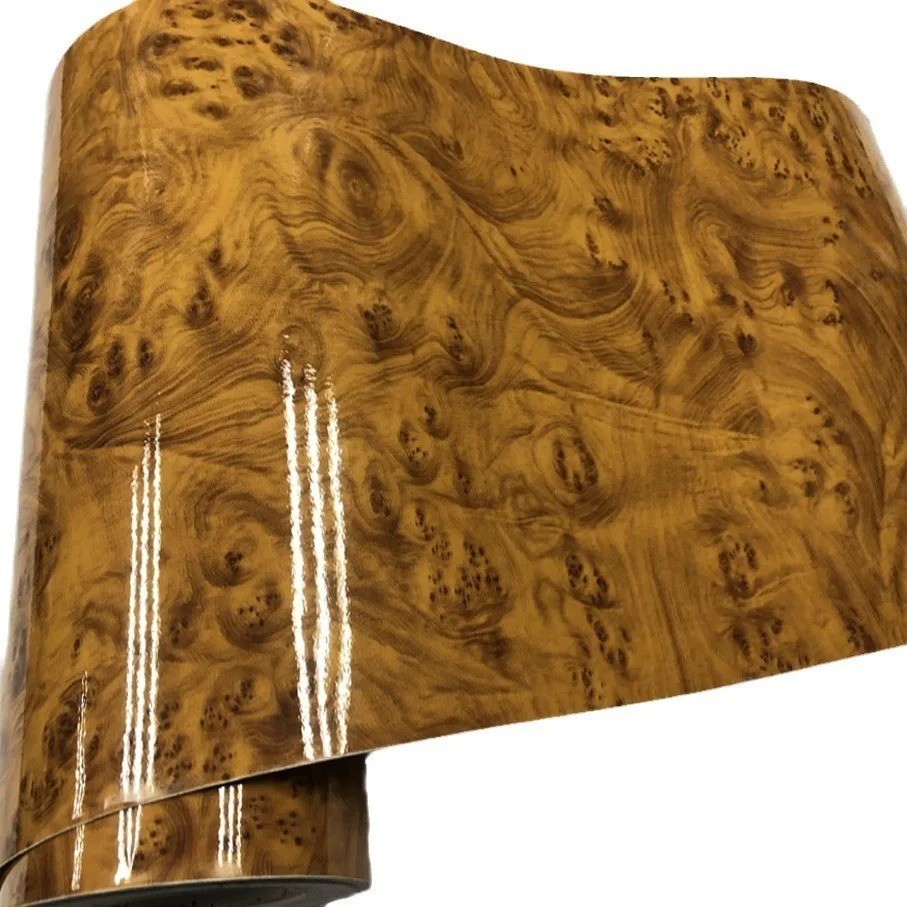 High Gloss Wood Grain Vinyl for Car Interior Furniture Countertop Wrap Sticker