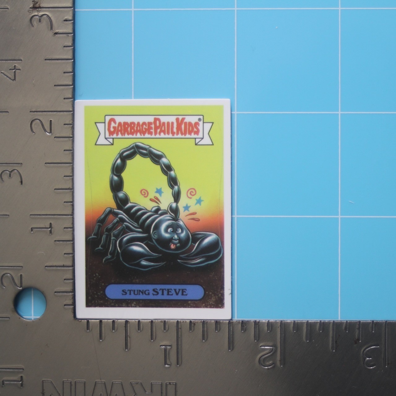 Garbage Pail Kids Sticker (STUNG STEVE) GPK Funny Scorpion, Gloss PVC Decal
