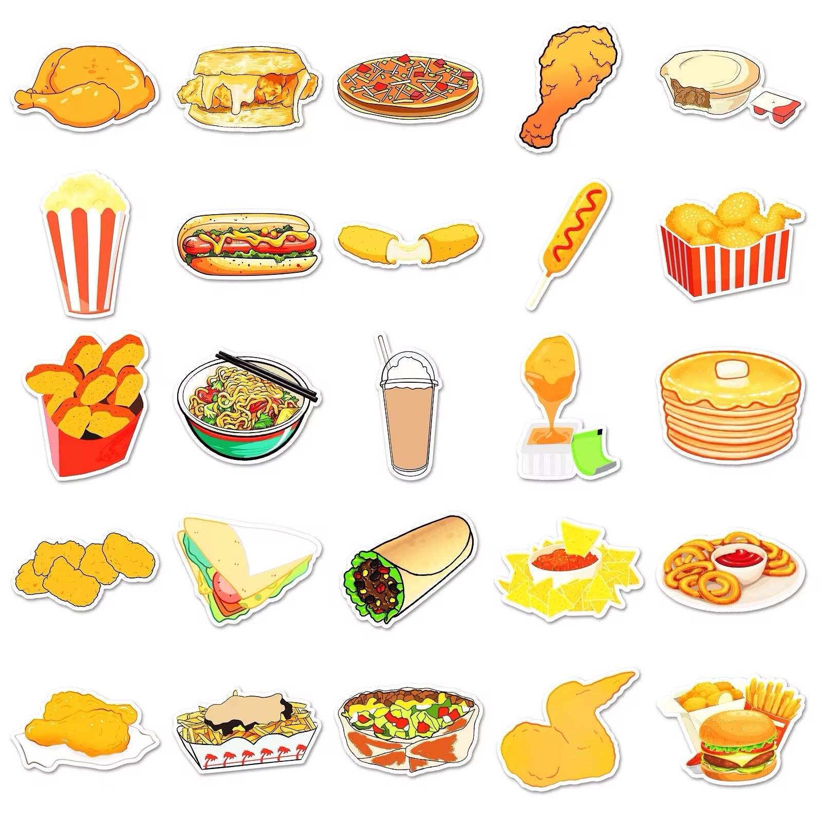 10 Random Cartoon Fast Food Stickers Food Decals Laptop Hydro Yeti Free Shipping