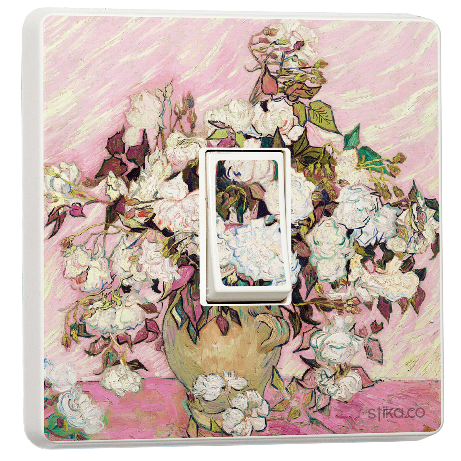 Pack of 2 Vintage Roses, Vincent Van Gogh Art Design for Single Light Switch