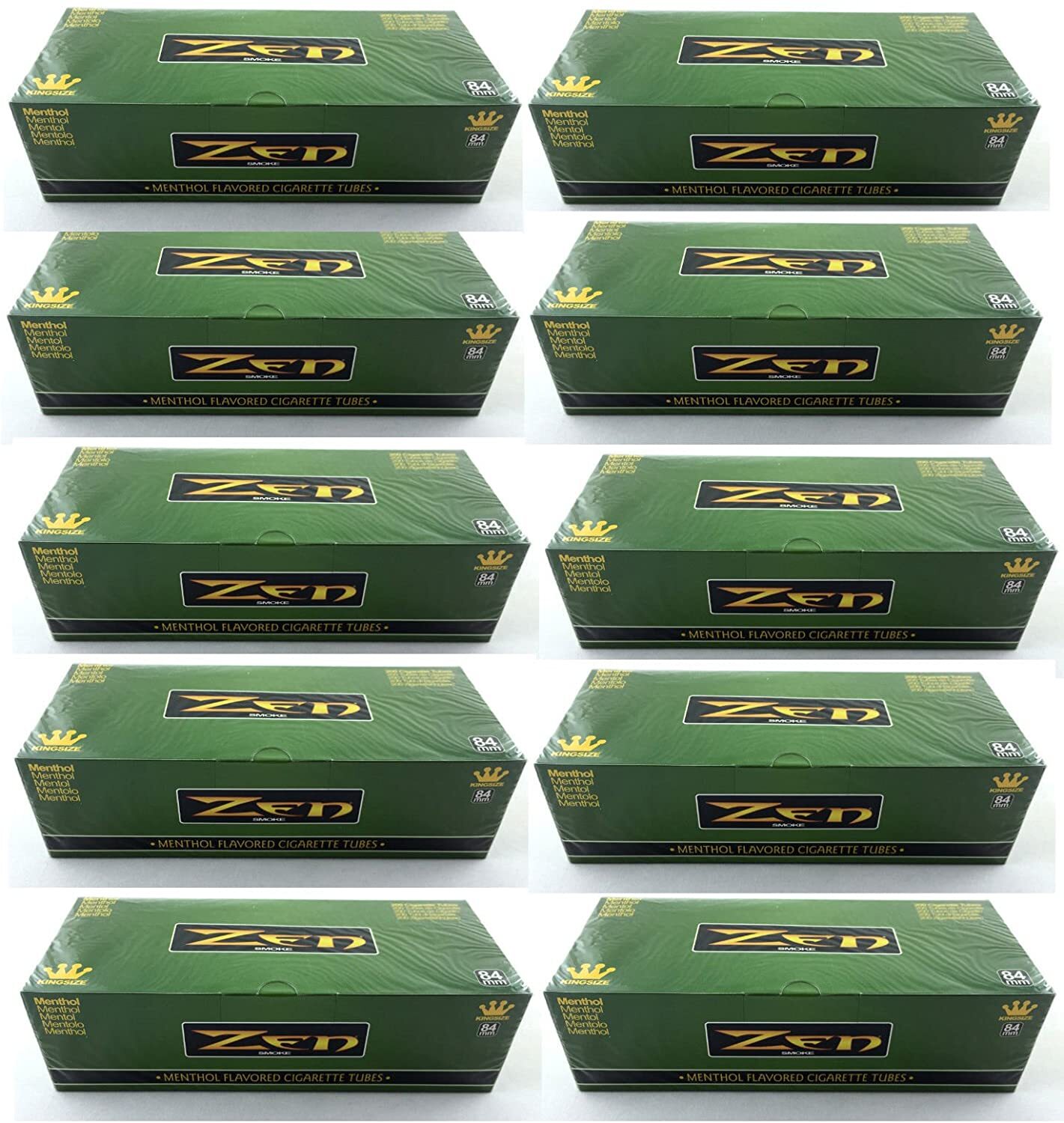 ZEN King Size Menthol Flavored Cigarette Tubes 200ct 84mm [10-Boxes]