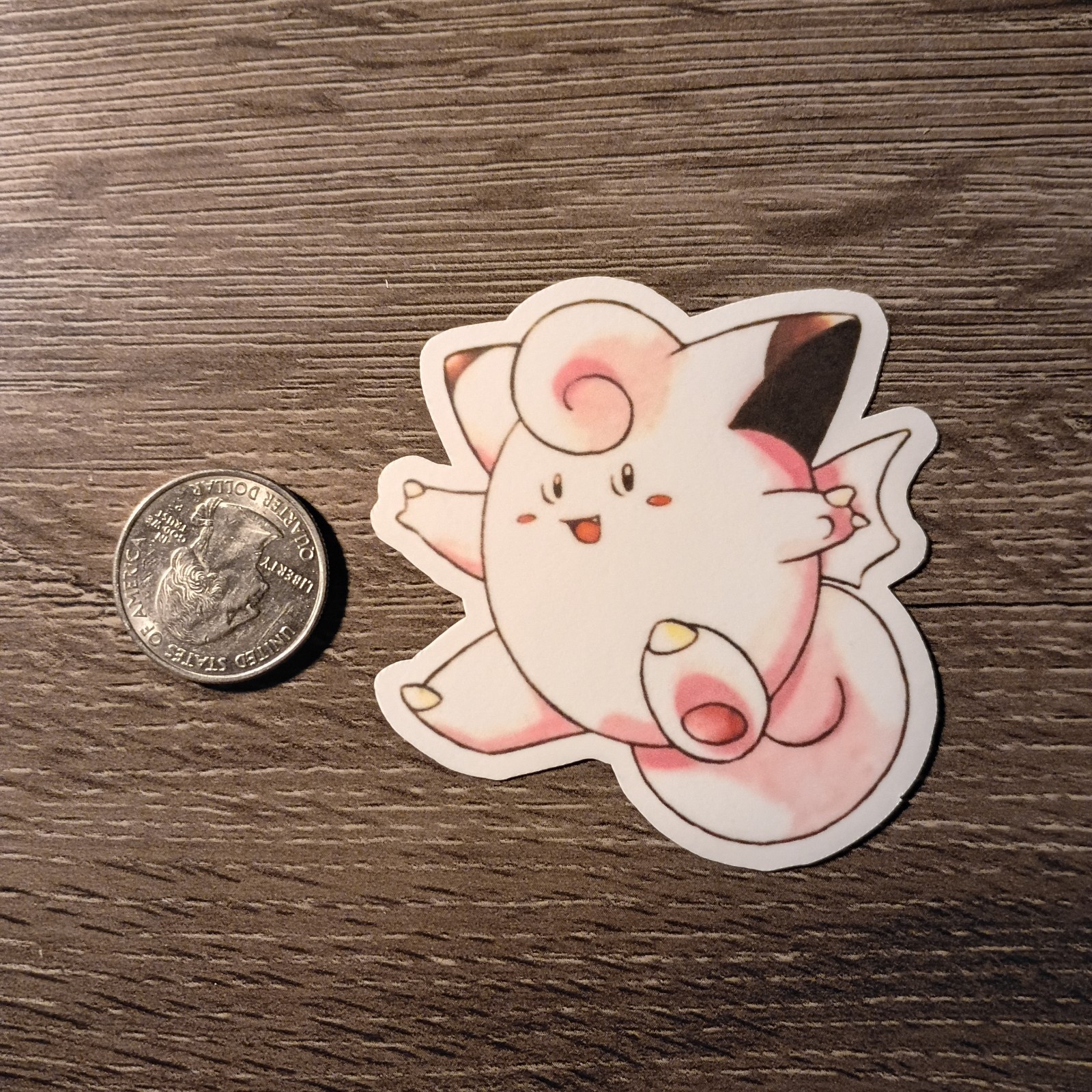 Gen 1 Clefairy & Clefable Stickers – Vinyl, Waterproof, Die-cut – Red & Blue Art