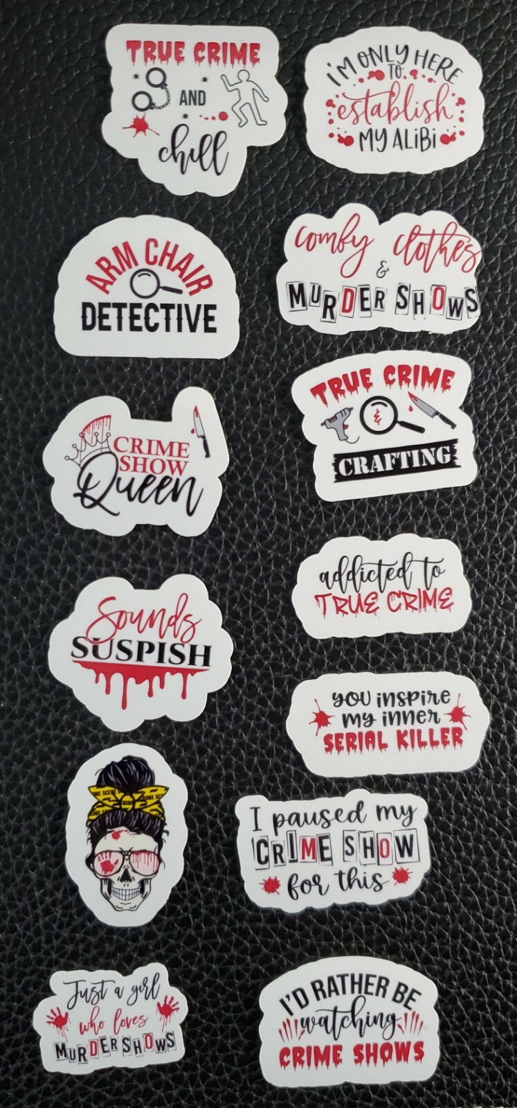 True Crime Vinyl Stickers