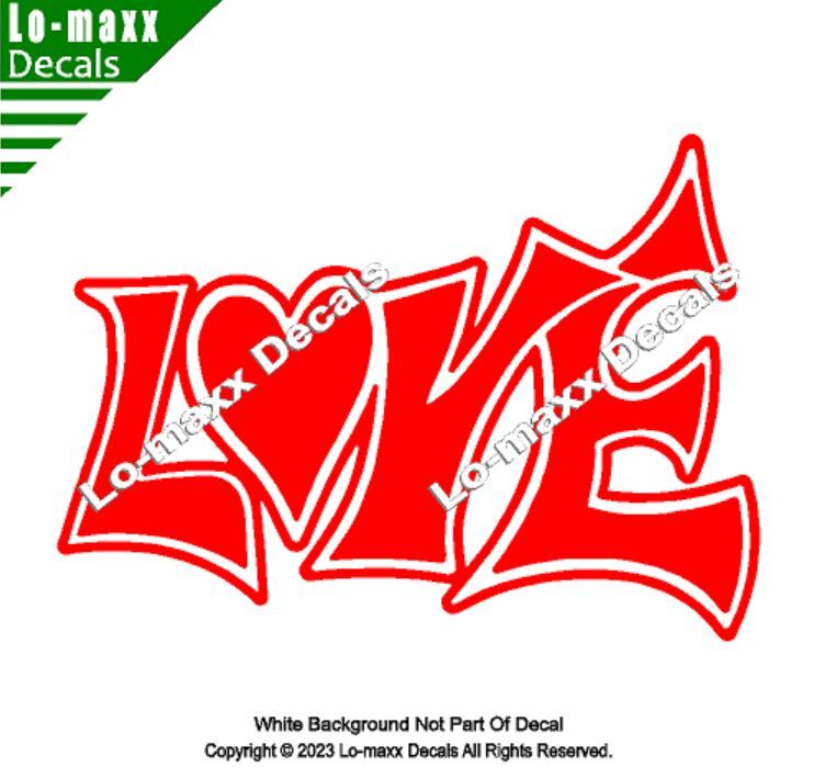 Love Heart Cute High Performance Unique Custom Graphic Design Cut Vinyl Decal