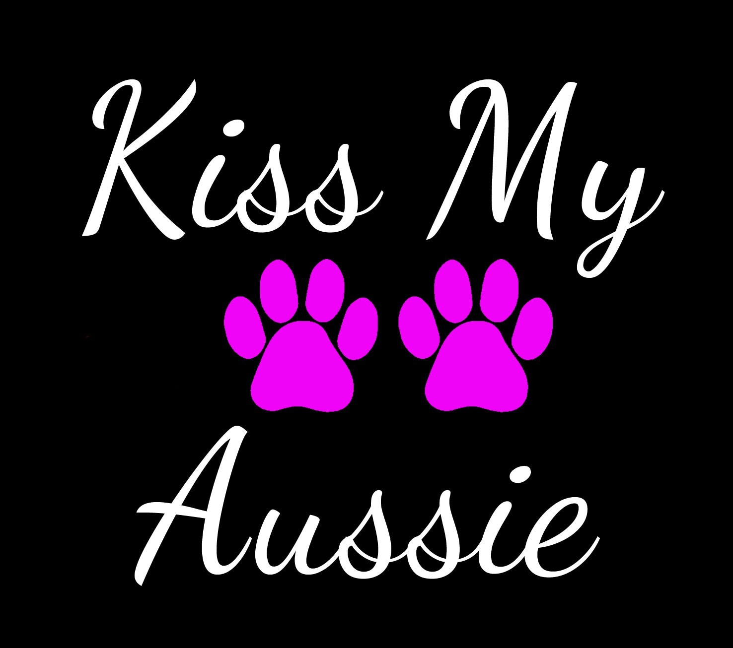 Kiss My Aussie Two 5" White & Pink Vinyl Decals Car Truck Windows Tablet