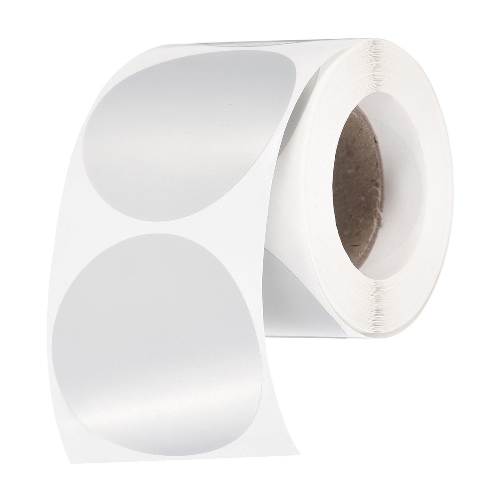 200pcs Round Thermal Label 1.5×1.5" Self-Adhesive Thermal Stickers Matte Silver