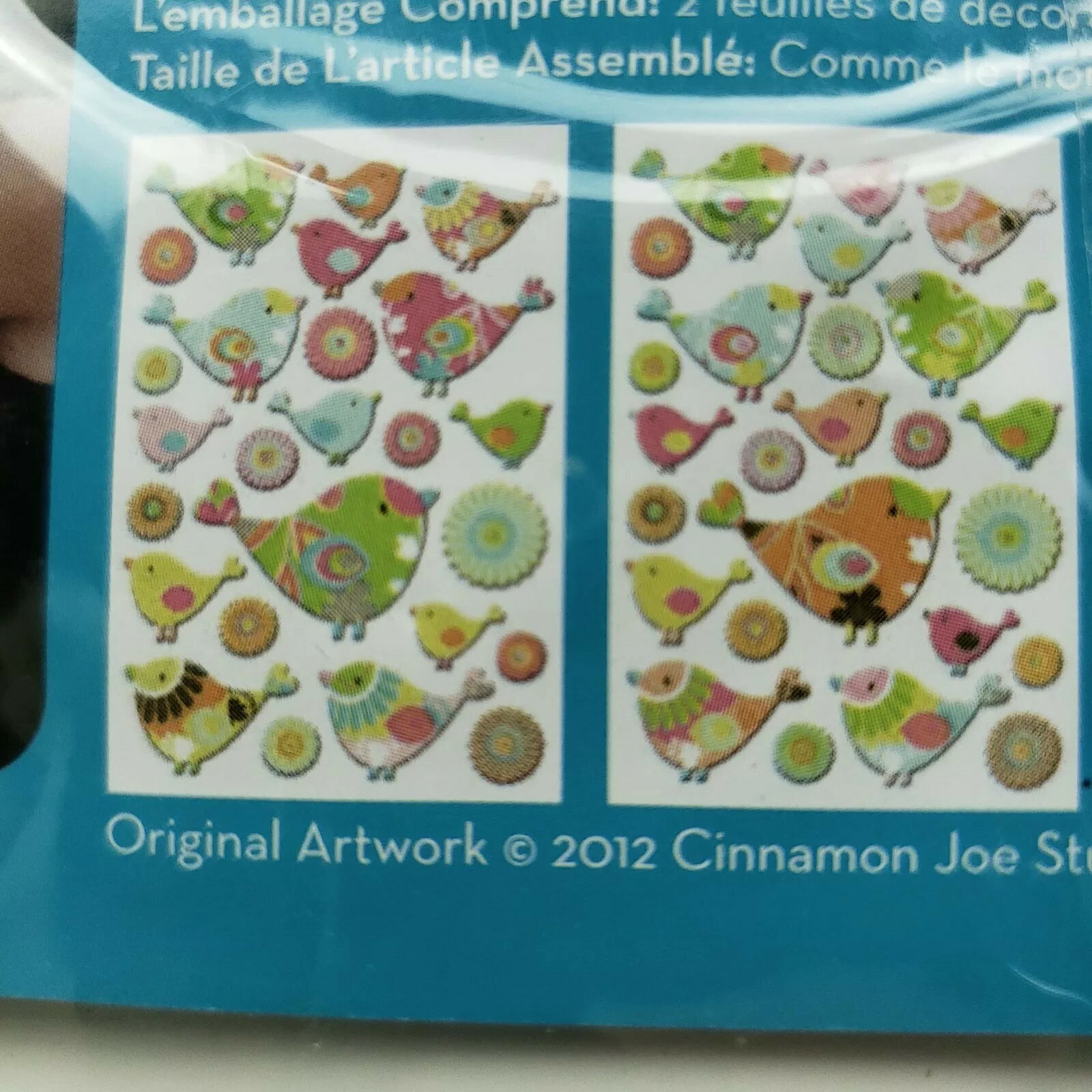 ADD-HERES Glitterpuff Chipper Birds 3D Puffy Stickers Wall Decor Lot 26 Studio