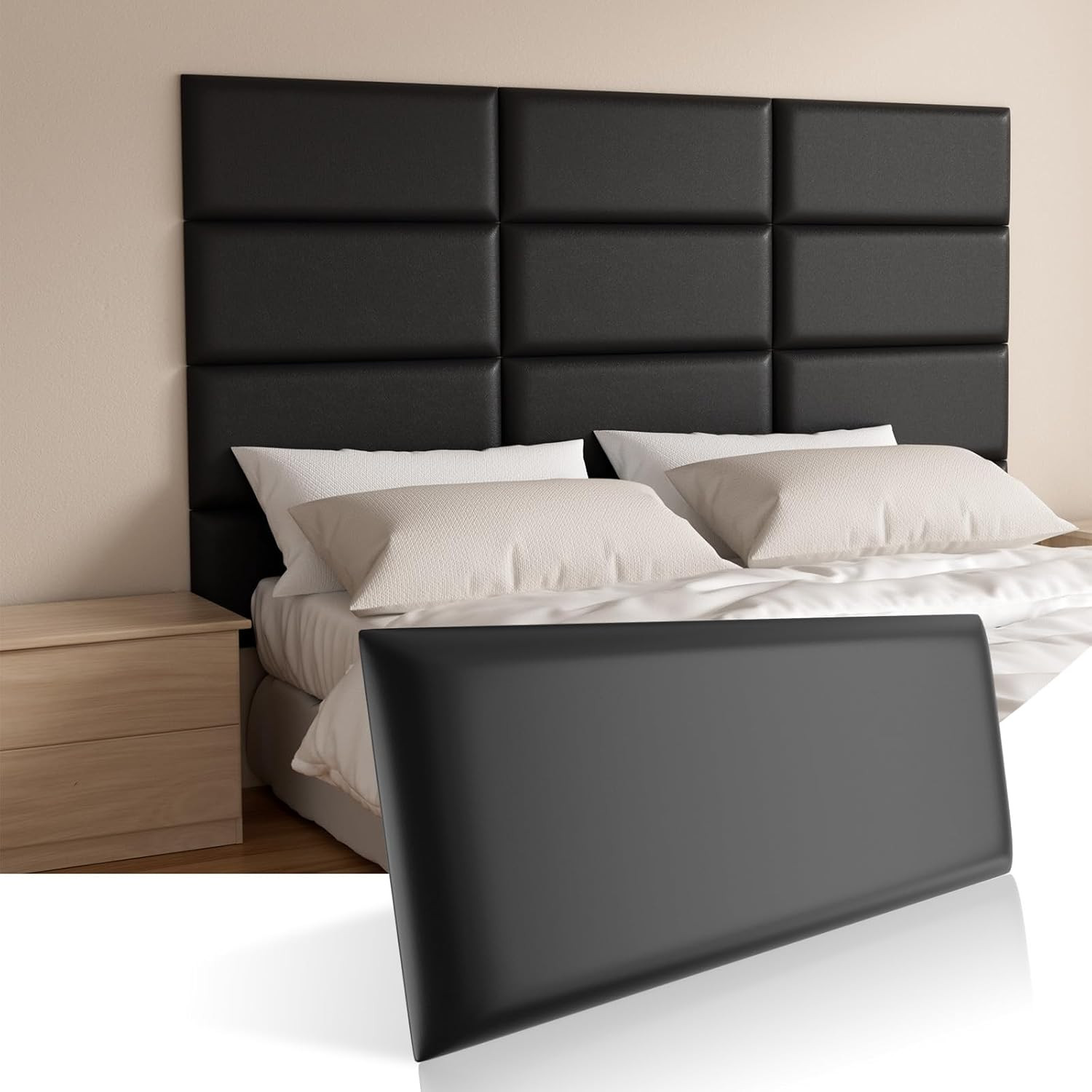 Stylish 3D Self-Adhesive Upholstered Headboards Wall Panels for Twin Beds