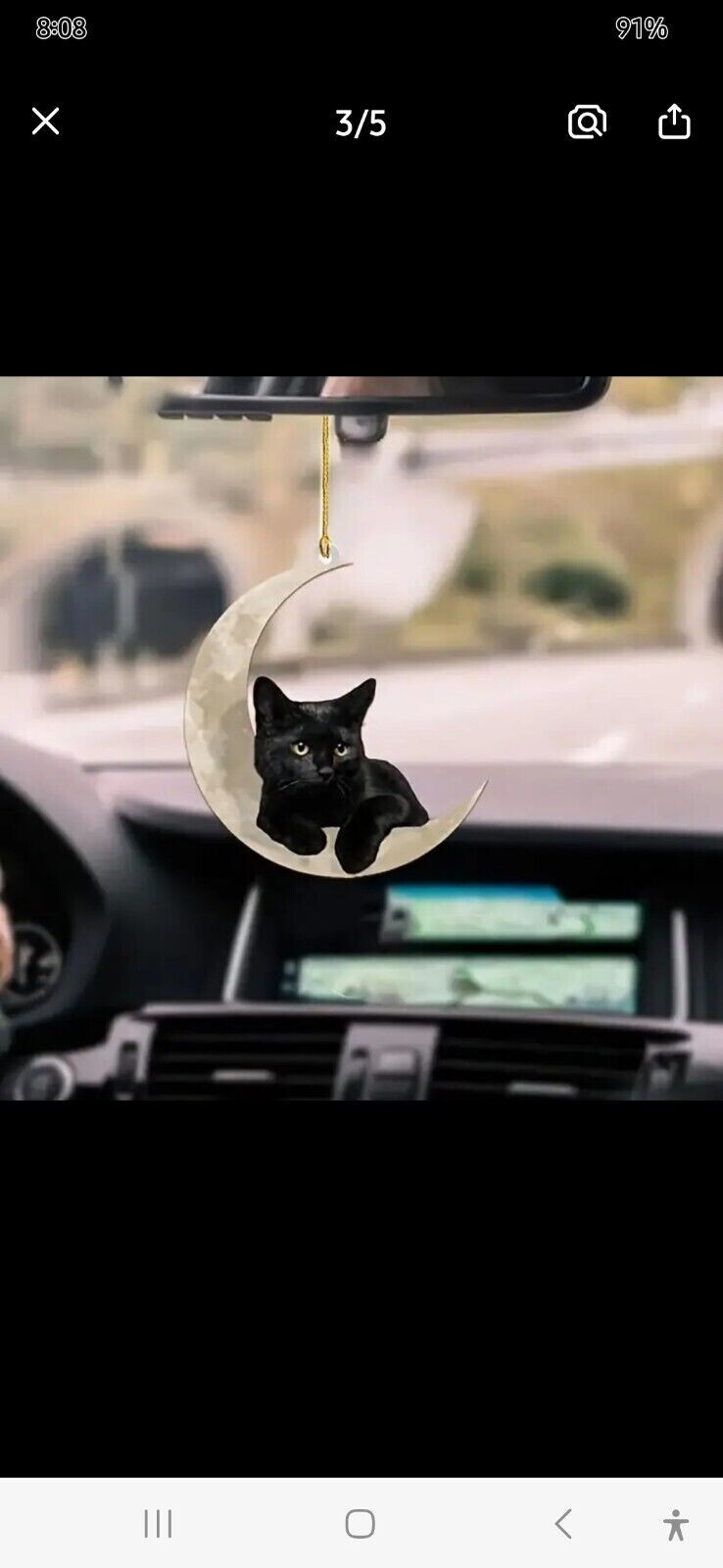 Car Black Cat Hanging Moon Ornament Decor Car Home Hanging Anywhere