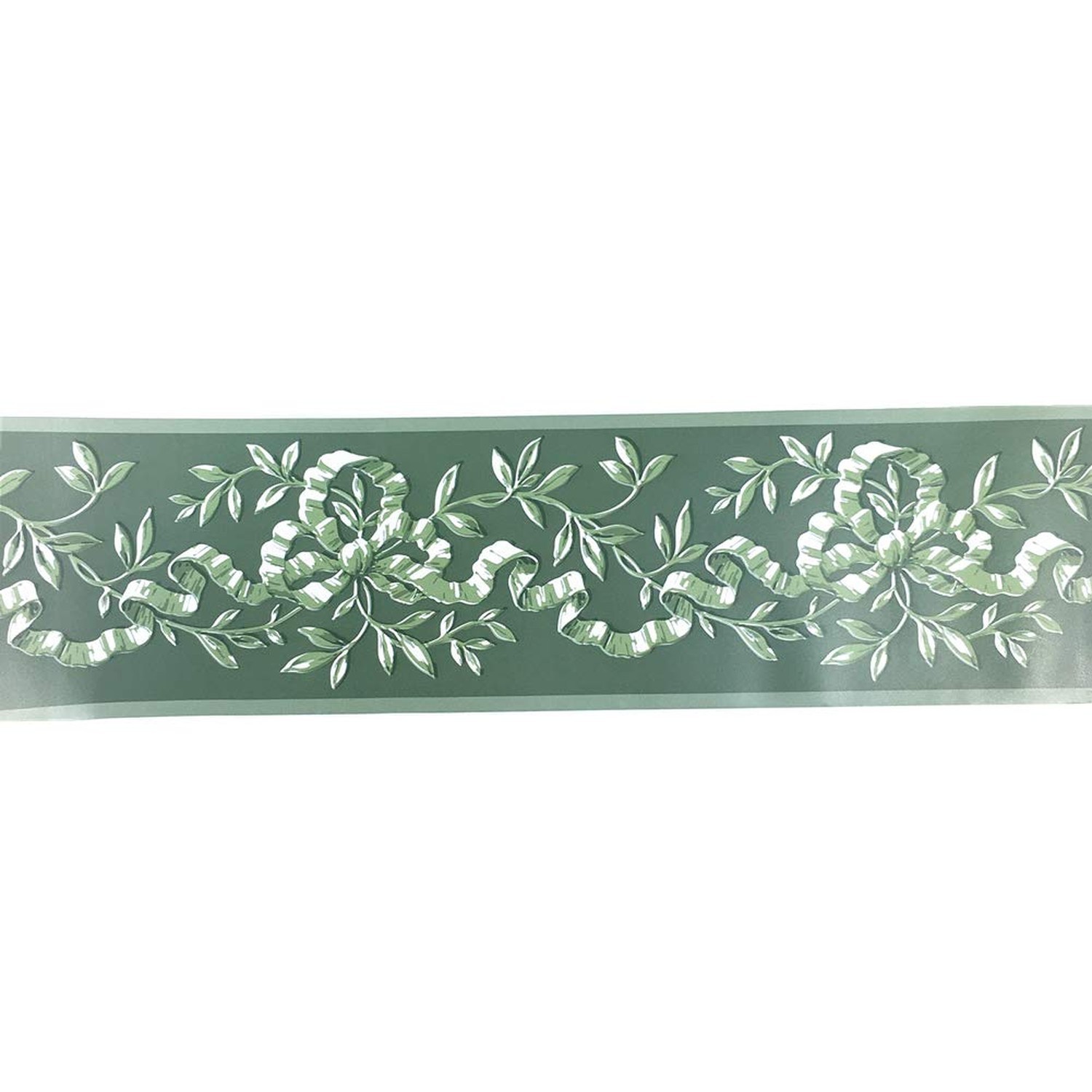 TOOLDECO Elegant Green Rattan Floral Wallpaper Border Peel and Stick Wall Dec…