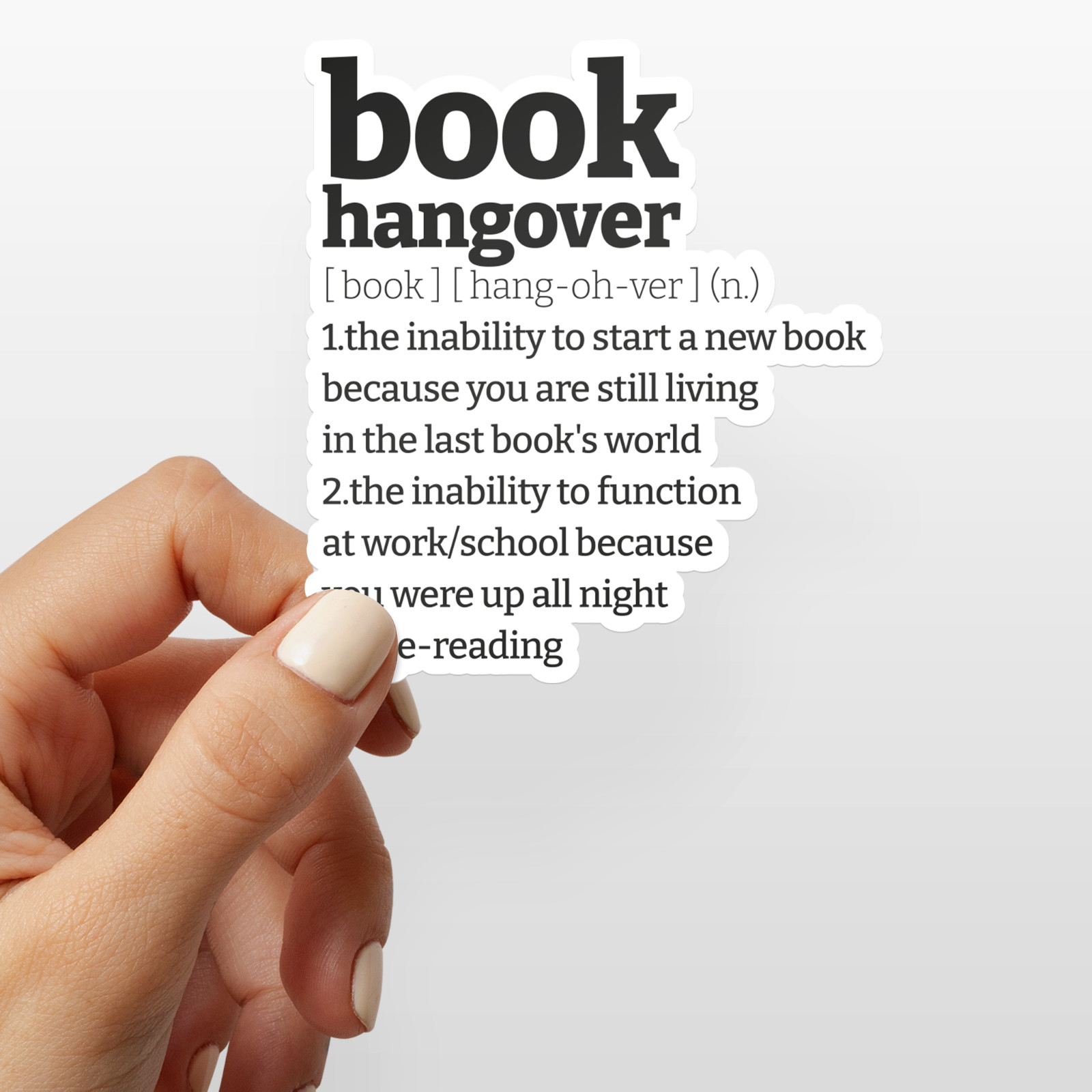 Book Hangover Kindle Sticker for Book Obsessed, Cute Kindle Covers, Definition