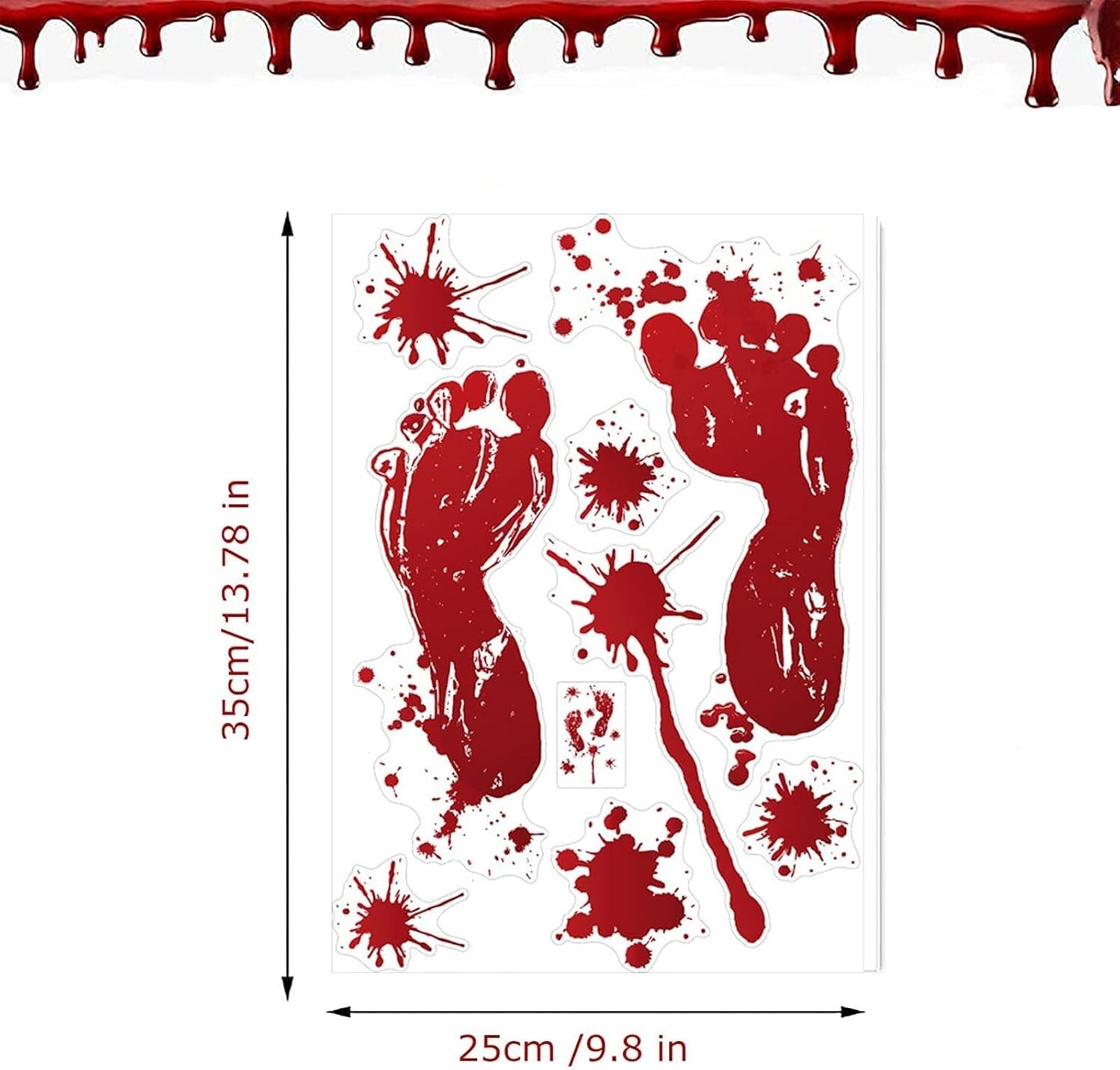 Halloween stickers Bloody Footprints Floor Clings Bloody party Decorations