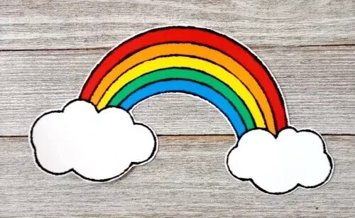 cloud rainbow wall safe sticker 6.5 inch