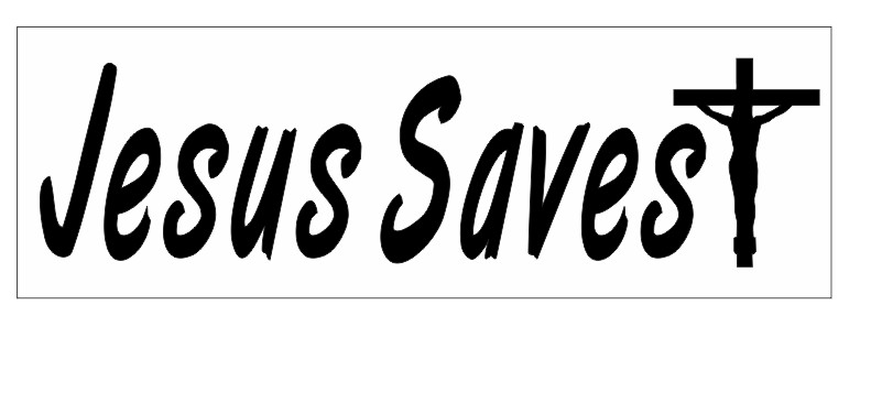 Jesus Saves Bumper Sticker or Helmet Sticker D7174