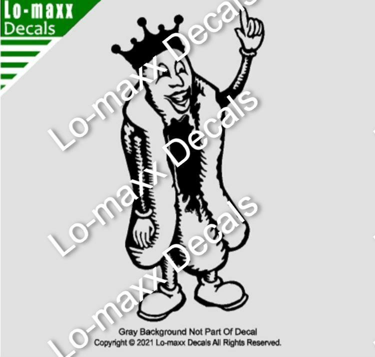 Hot Dog King Cartoon Retro Style Original Graphic Design Die Cut Vinyl Decal