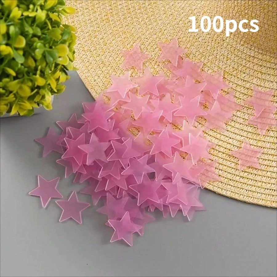 100PCS 3CM Luminous Star Wall / Ceiling Sticker
