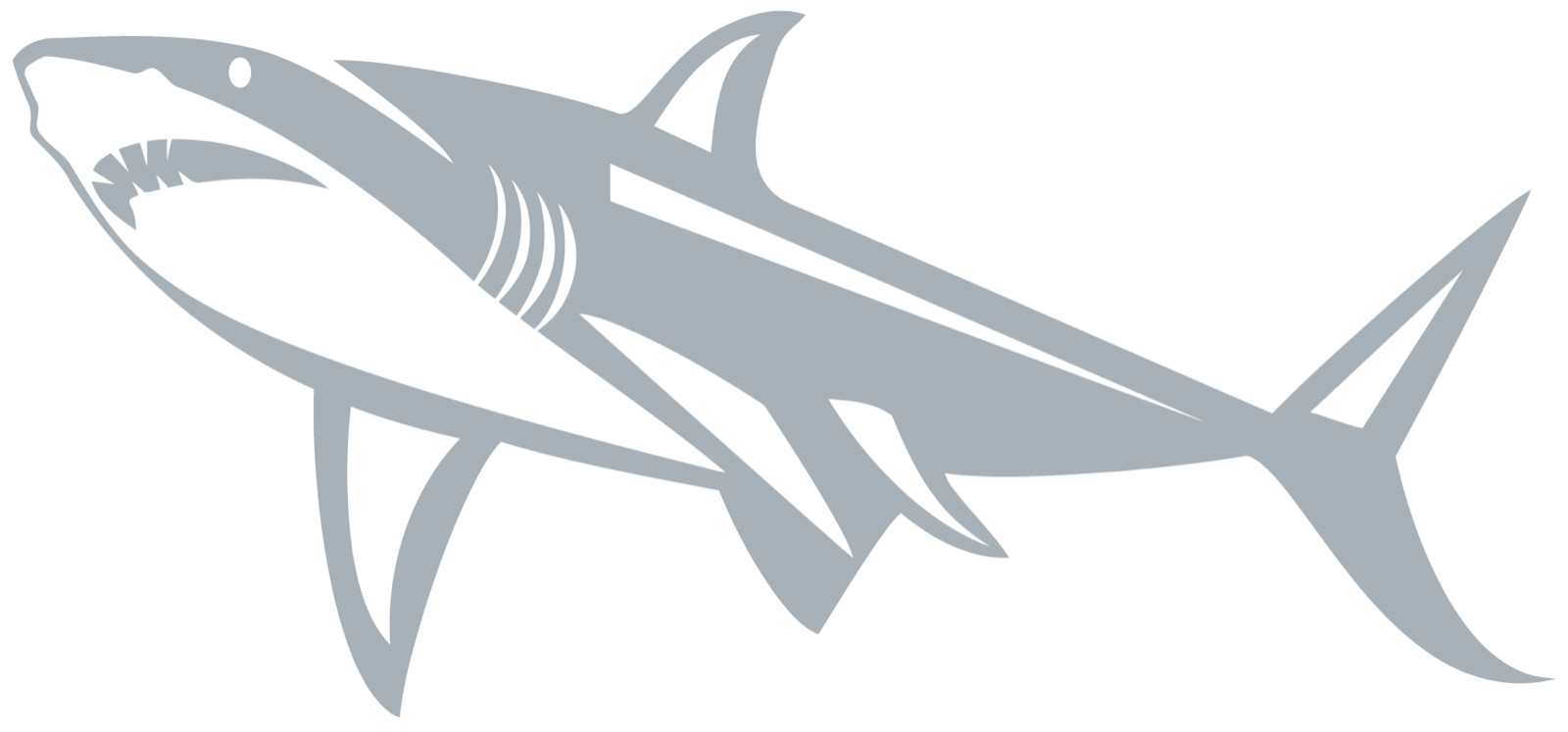 White Shark Decal Multicolor Made In USA