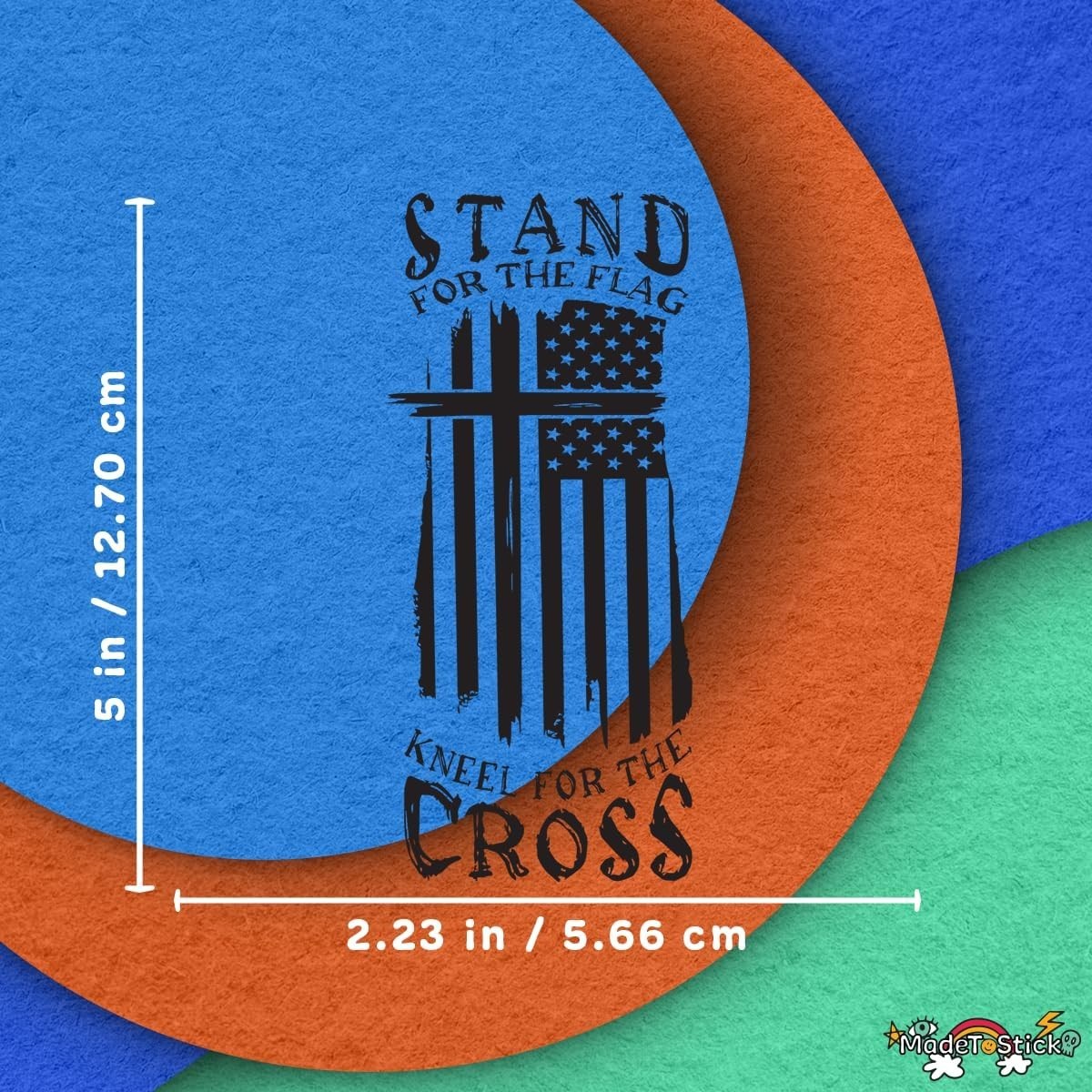 Stand for the Flag 5" x 2.23" Sticker Vinyl Decal