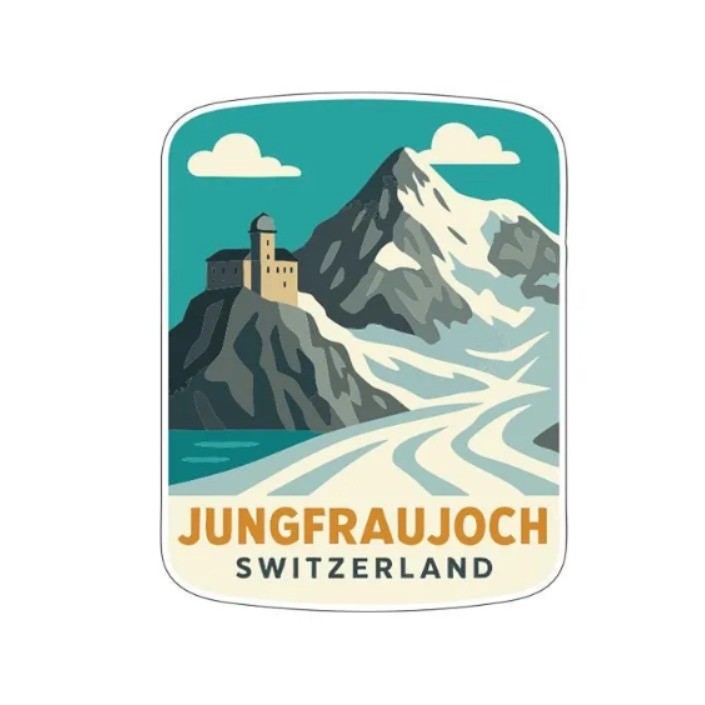 Jungfraujoch Switzerland Iron On Heat Transfer Vinyl HTV Die-Cut Symbolic