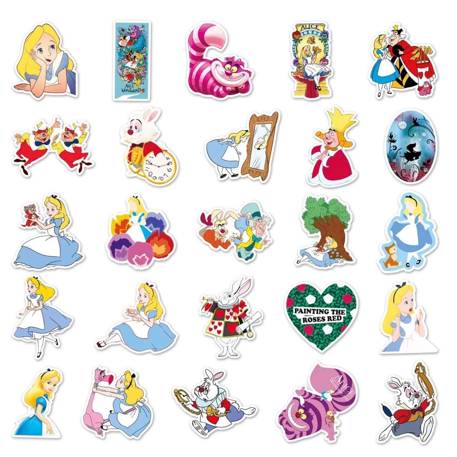 10 Random Alice in Wonderland Movie Stickers Cartoon Decals Laptop Free Shipping