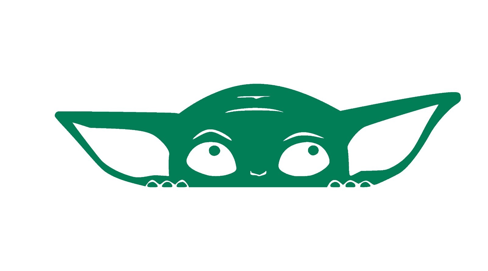 Peeking Grogu Decal, Mandalorian, The Child, cute baby Yoda sticker
