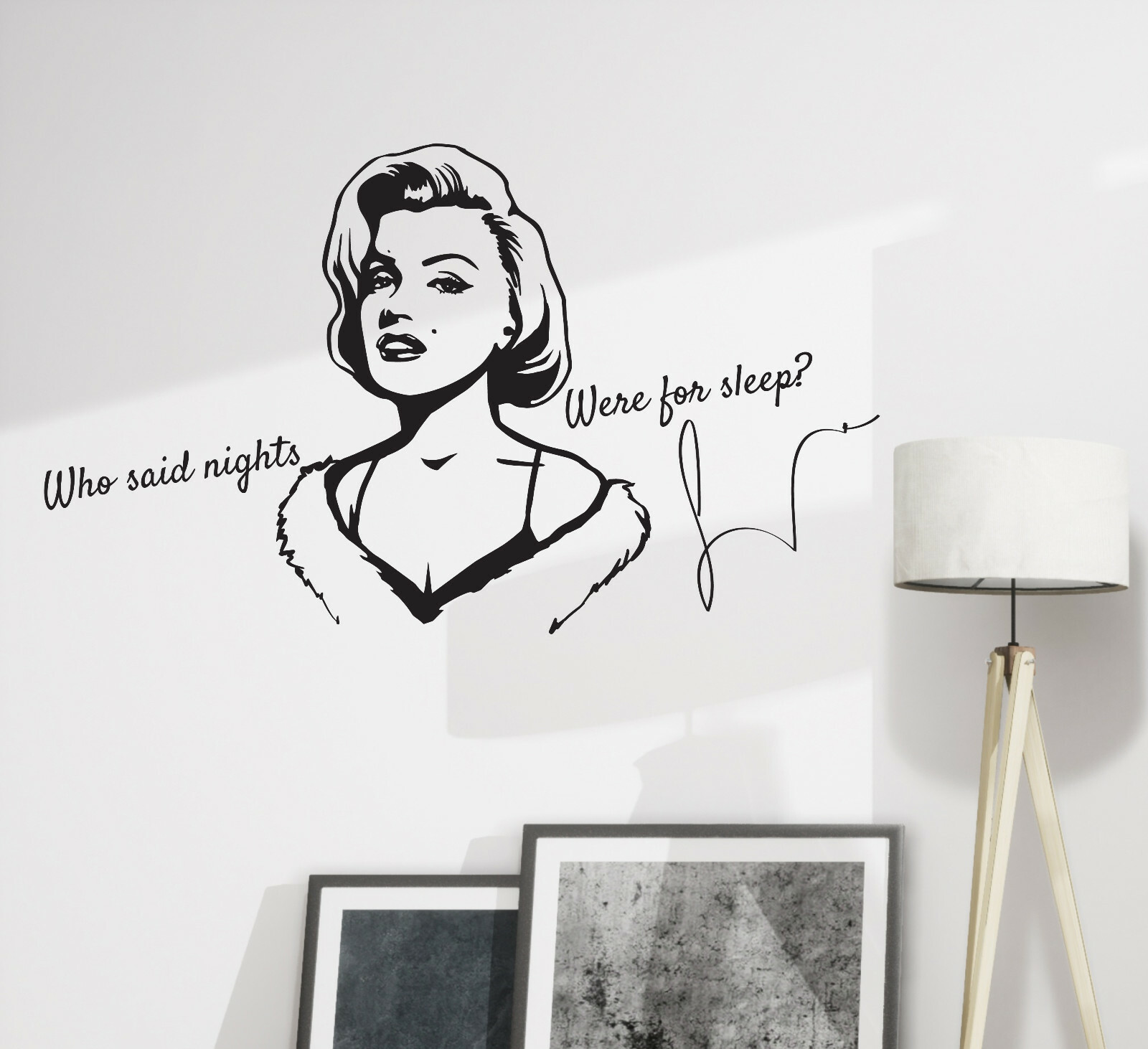 Wall Decal Marilyn Monroe Quote Night Funny Joke Vinyl Black 28.5 in 17 in gz369