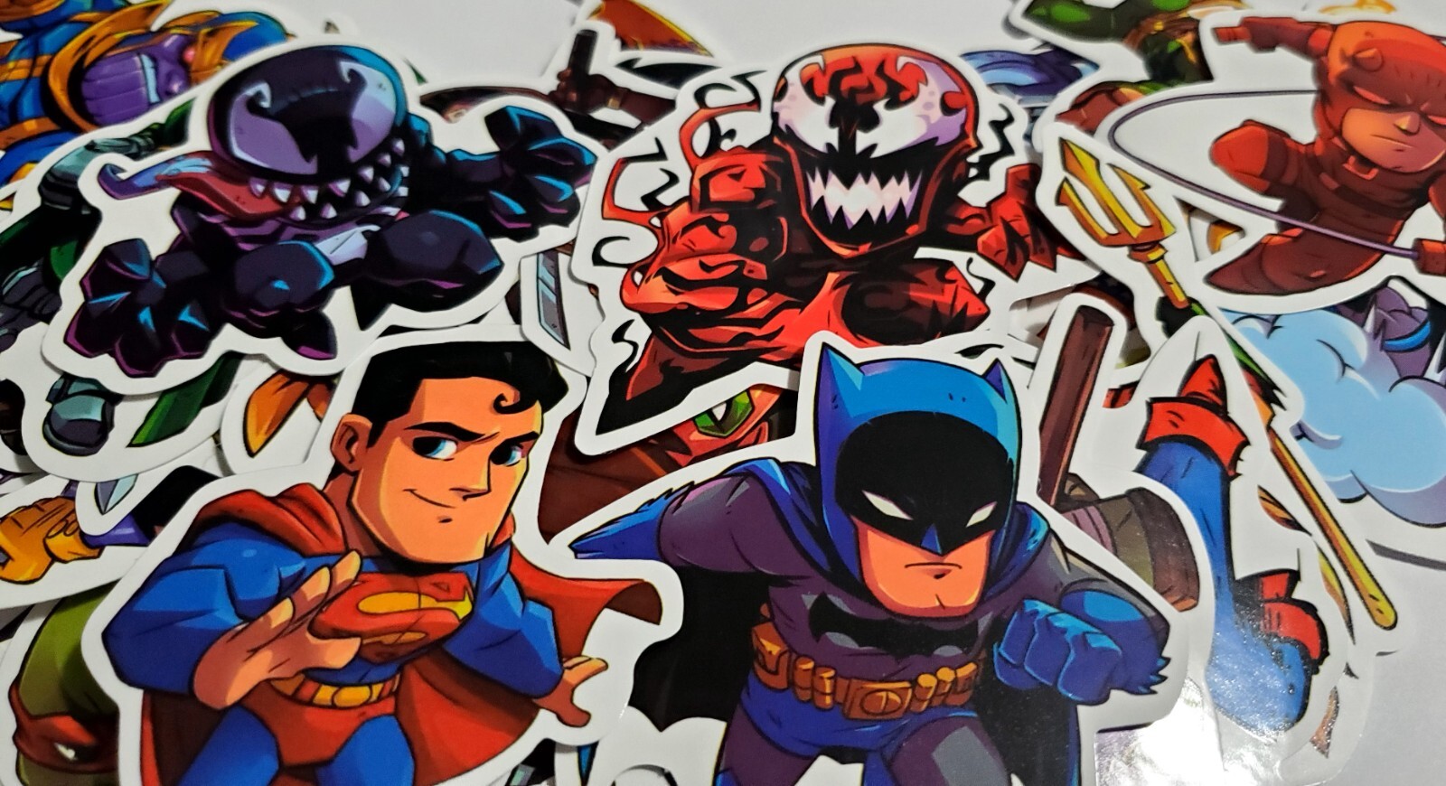50pc Mixed Super Hero Stickers for Skateboard/Luggage/Laptop flask Glossy